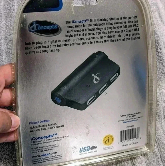 iconcepts Mobile Mini Docking Station Accessory- PS2 & 3 port USB Hub - New NIP - Picture 3 of 3